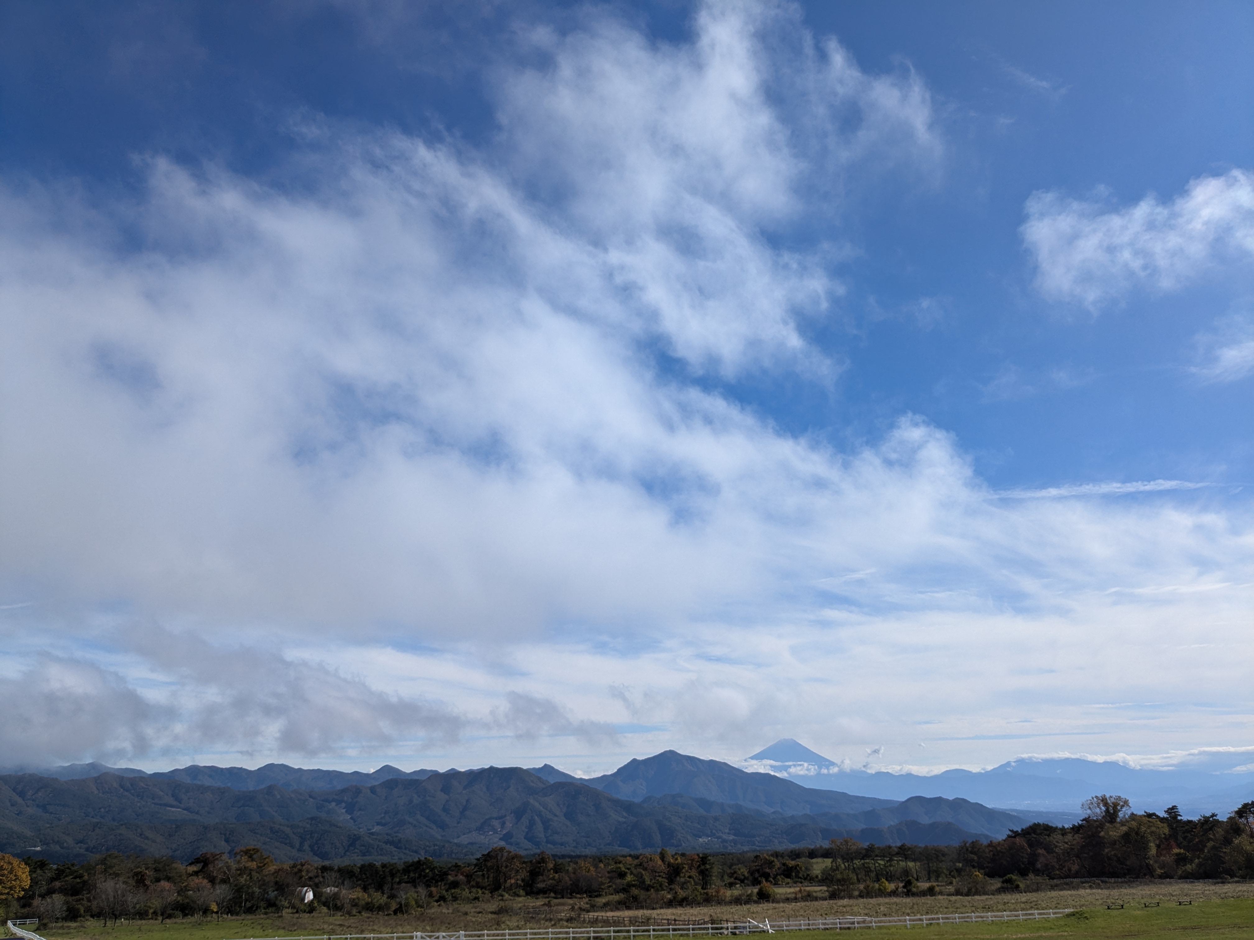 清泉寮の草原からの富士山3