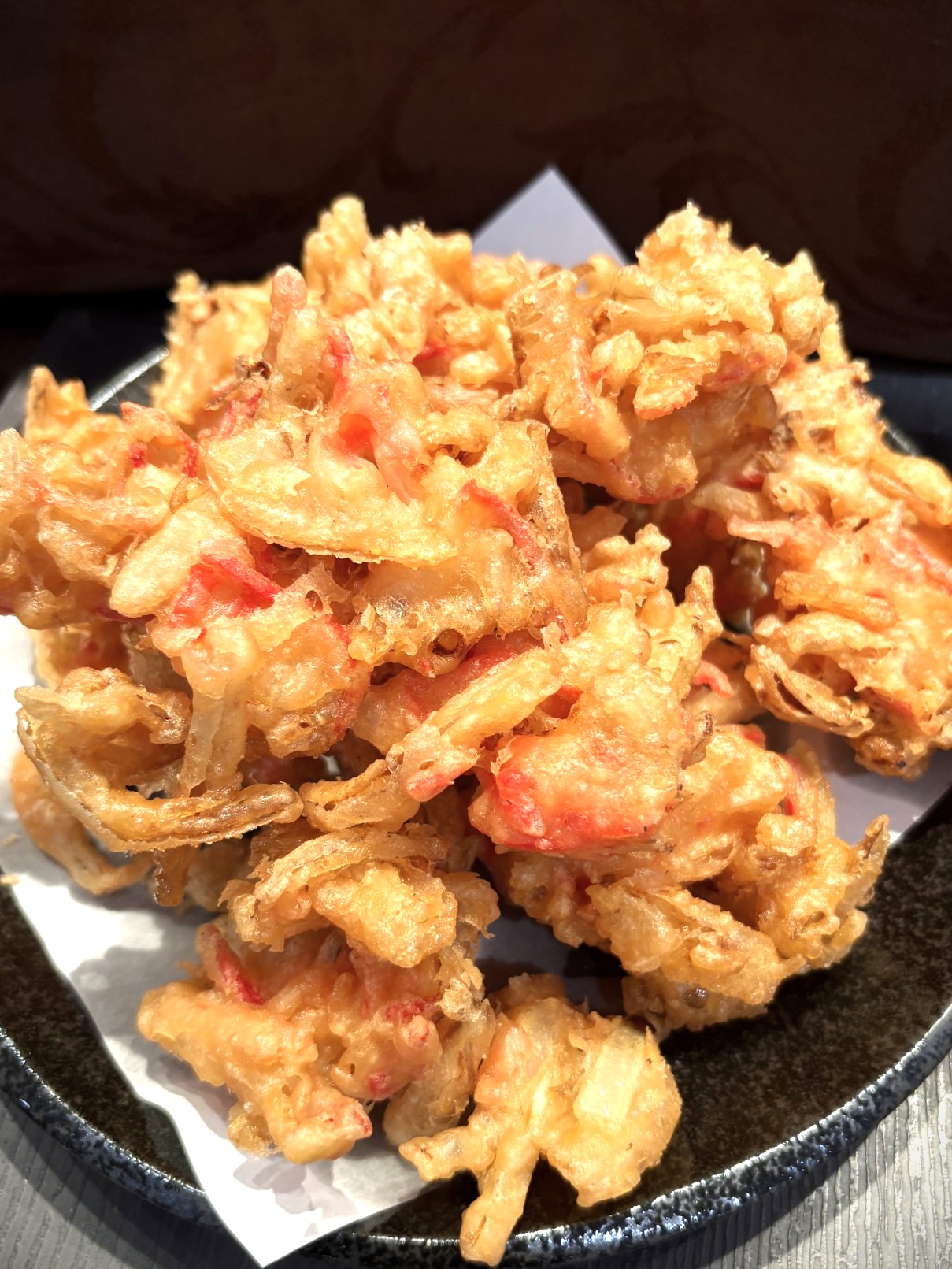 朝食ブッフェ揚げたて紅生姜と玉ねぎのかき揚げ