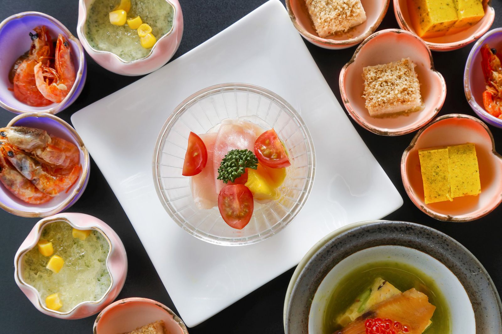 ディナーバイキング夕食例｜生ハムマンゴーカクテル