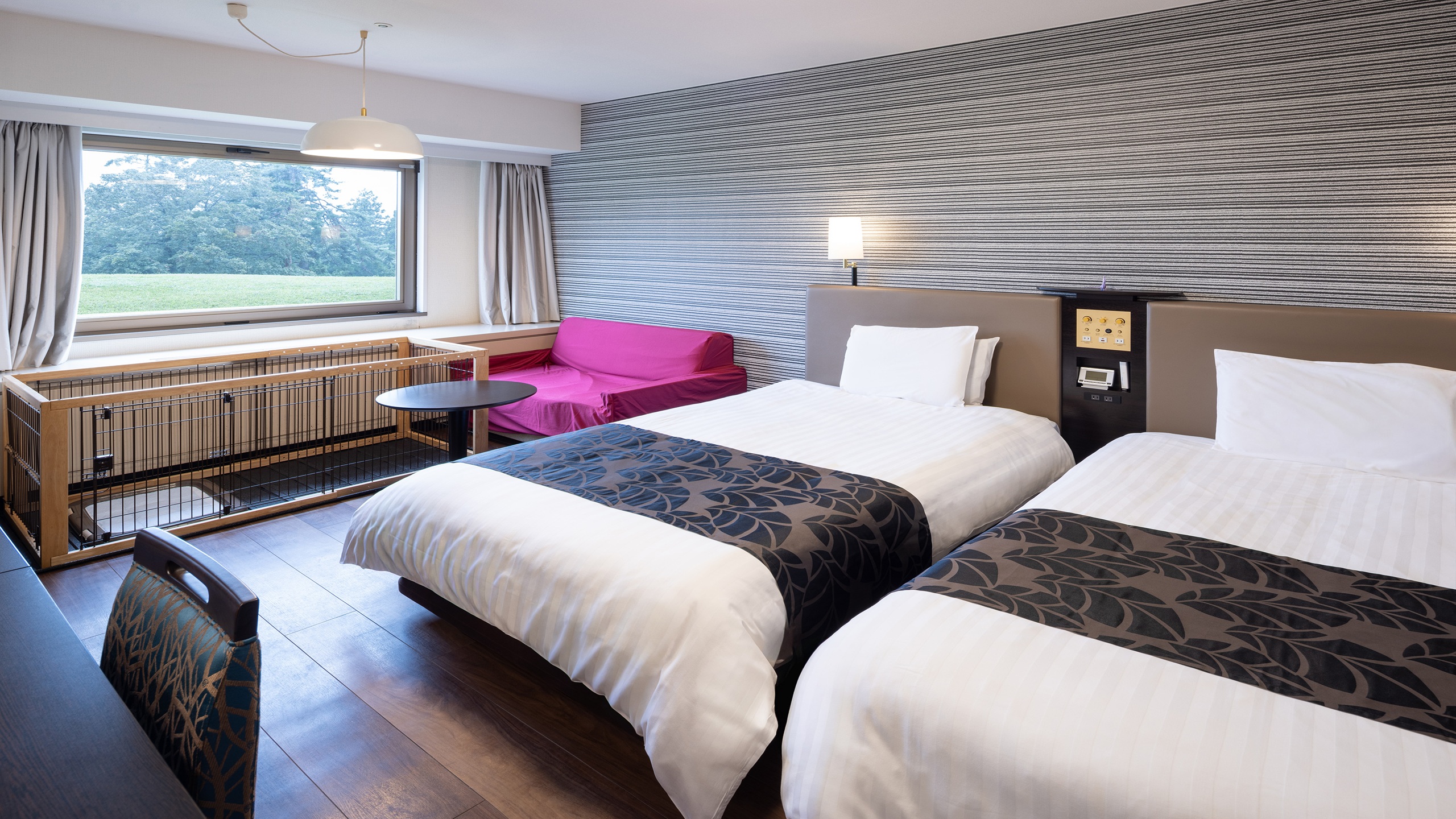 【本館：29㎡】ステイウィズドッグルームツイン　ベッド数：3台