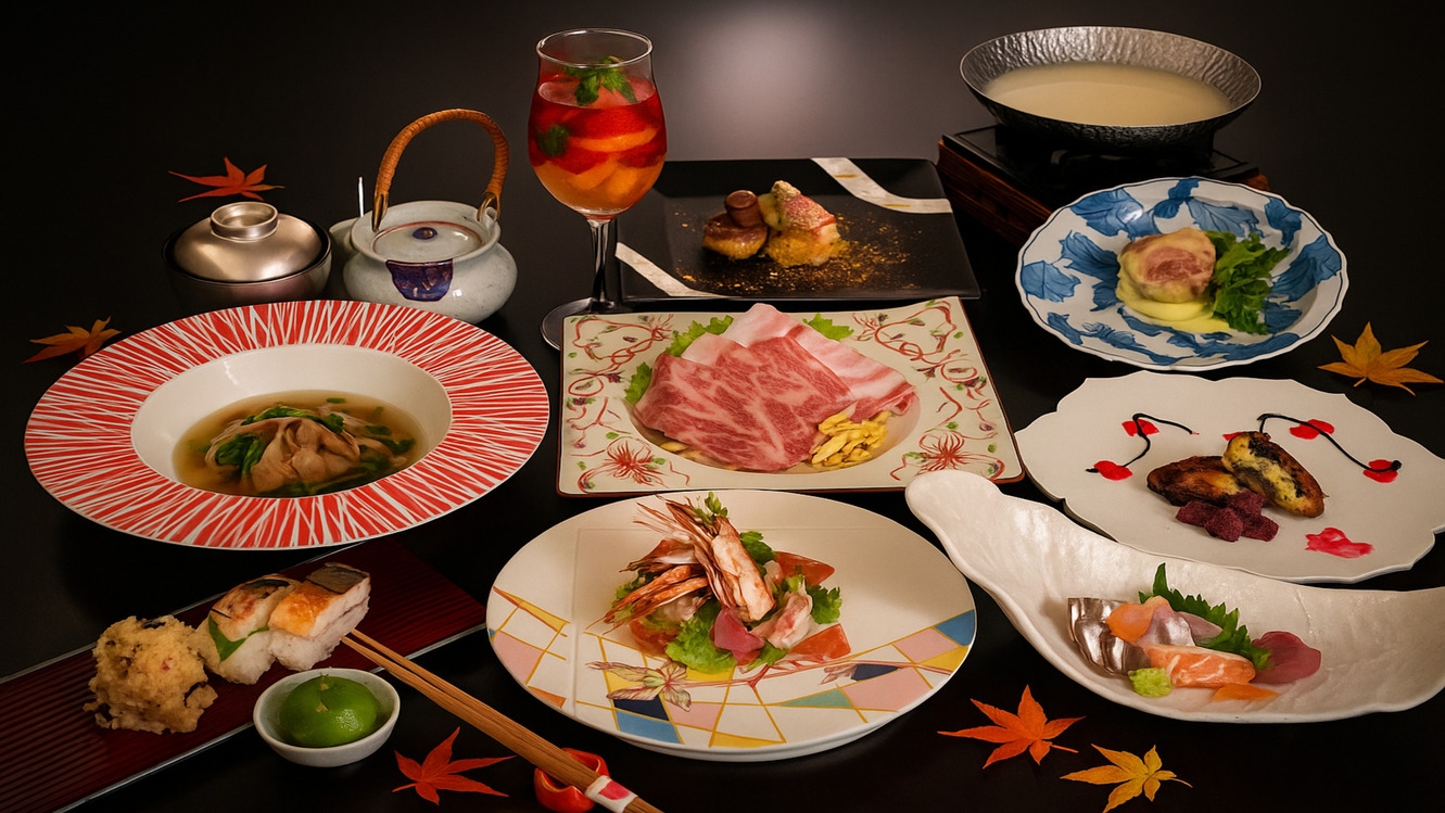 【仲良しカップルプラン】湯の花　MUKUの創作懐石【２食付き】