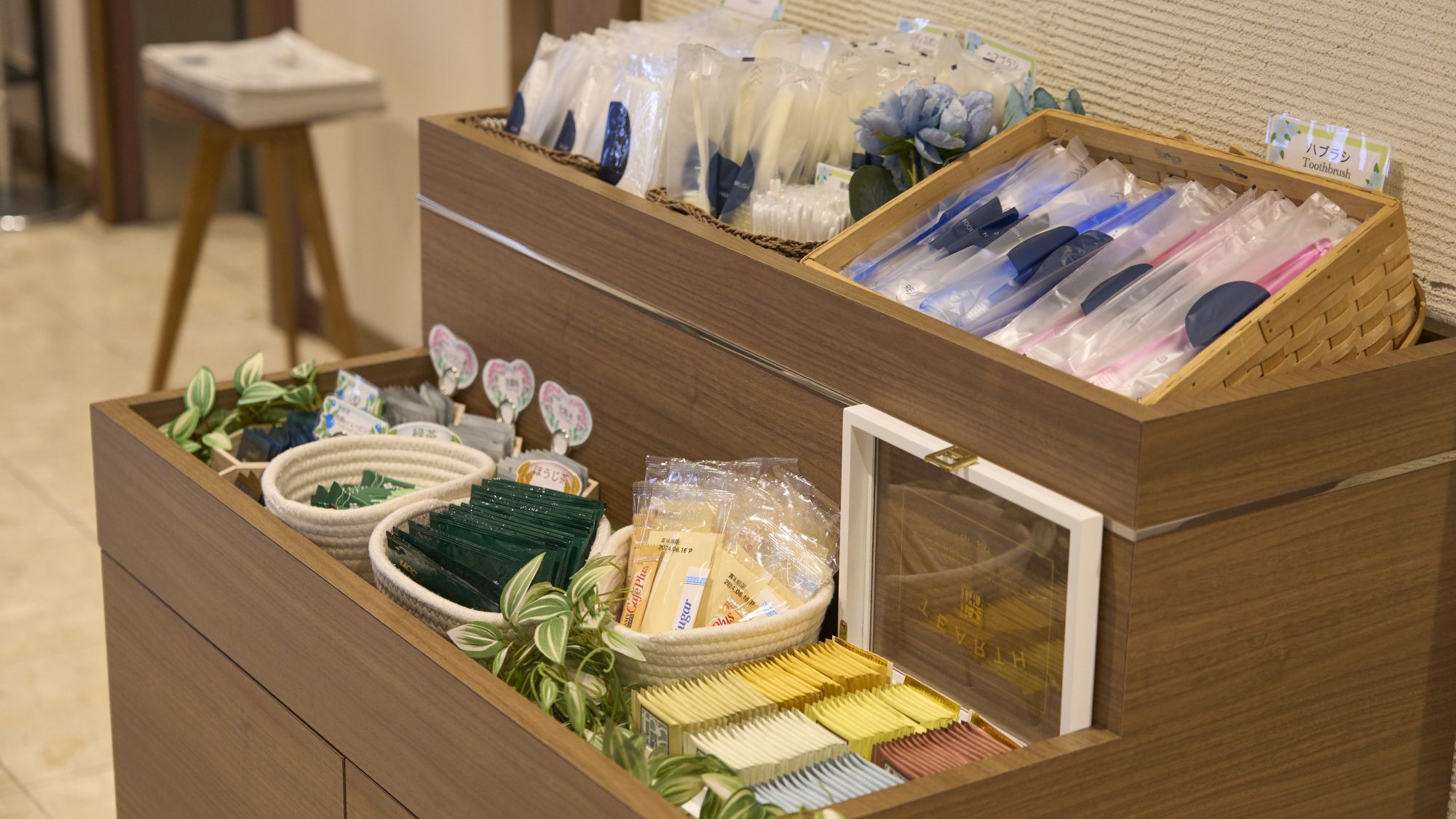 アメニティ類はフロント前のアメニティバーからお持ち下さい