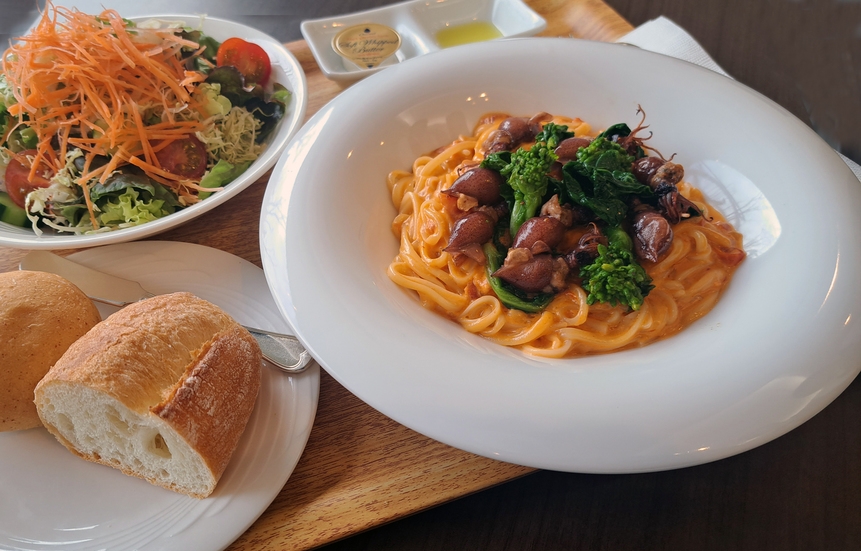 【平日 月〜木限定】蛍烏賊と氷見うどんトマトクリームソースセット付きプラン［二食付］