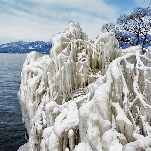 *[周辺観光]猪苗代湖のしぶき氷