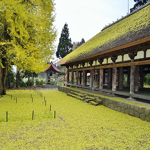 *[周辺観光]紅葉のじゅうたんが風情のある秋の長床熊野神社