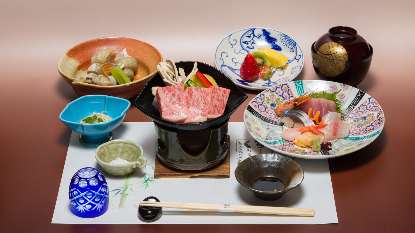 【春から】海の幸だけじゃ物足りない!!肉も食べたい　丹後の地魚＆和牛陶板ステーキ（2食付）