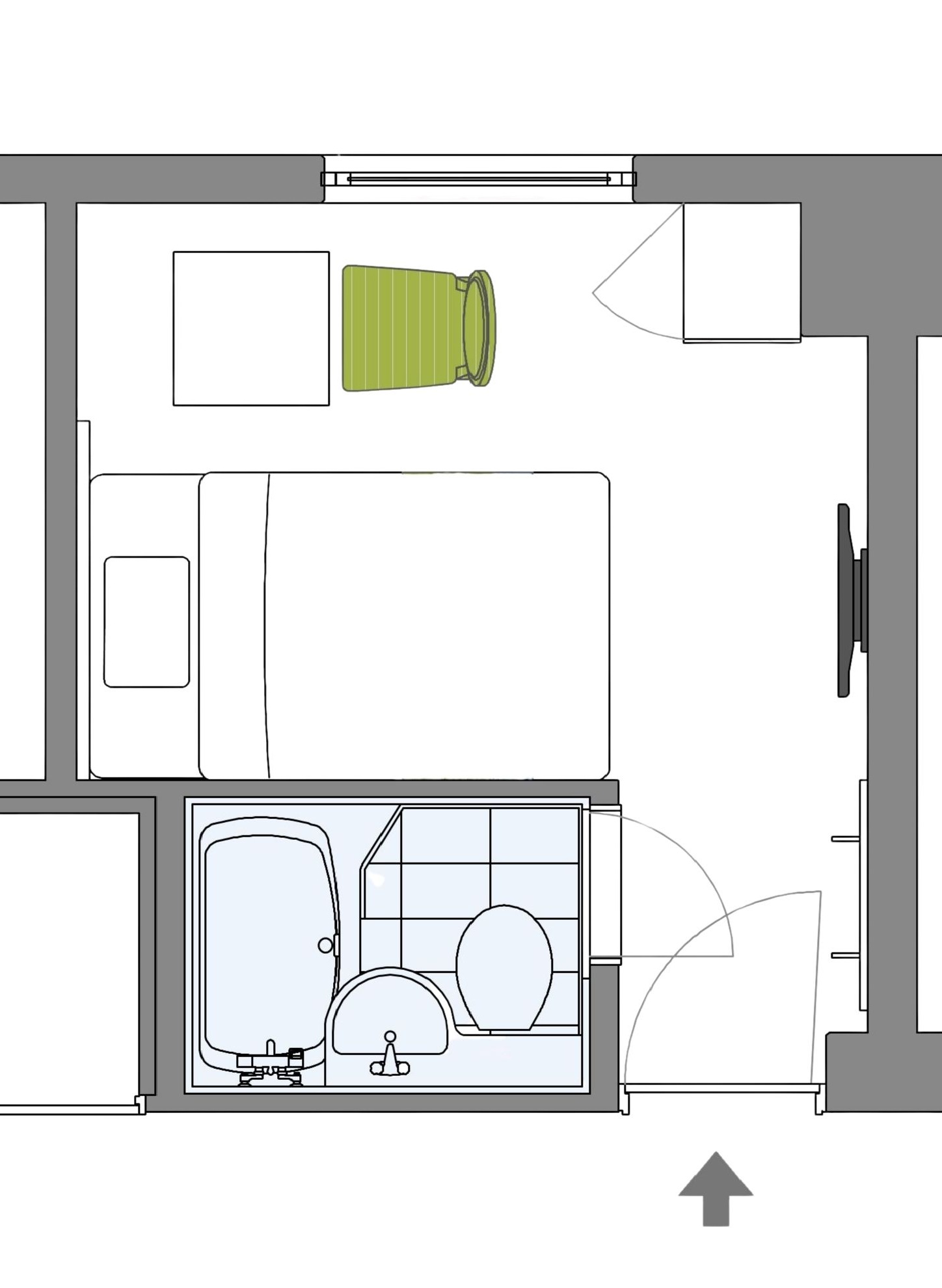 【平面図】シングルルーム
