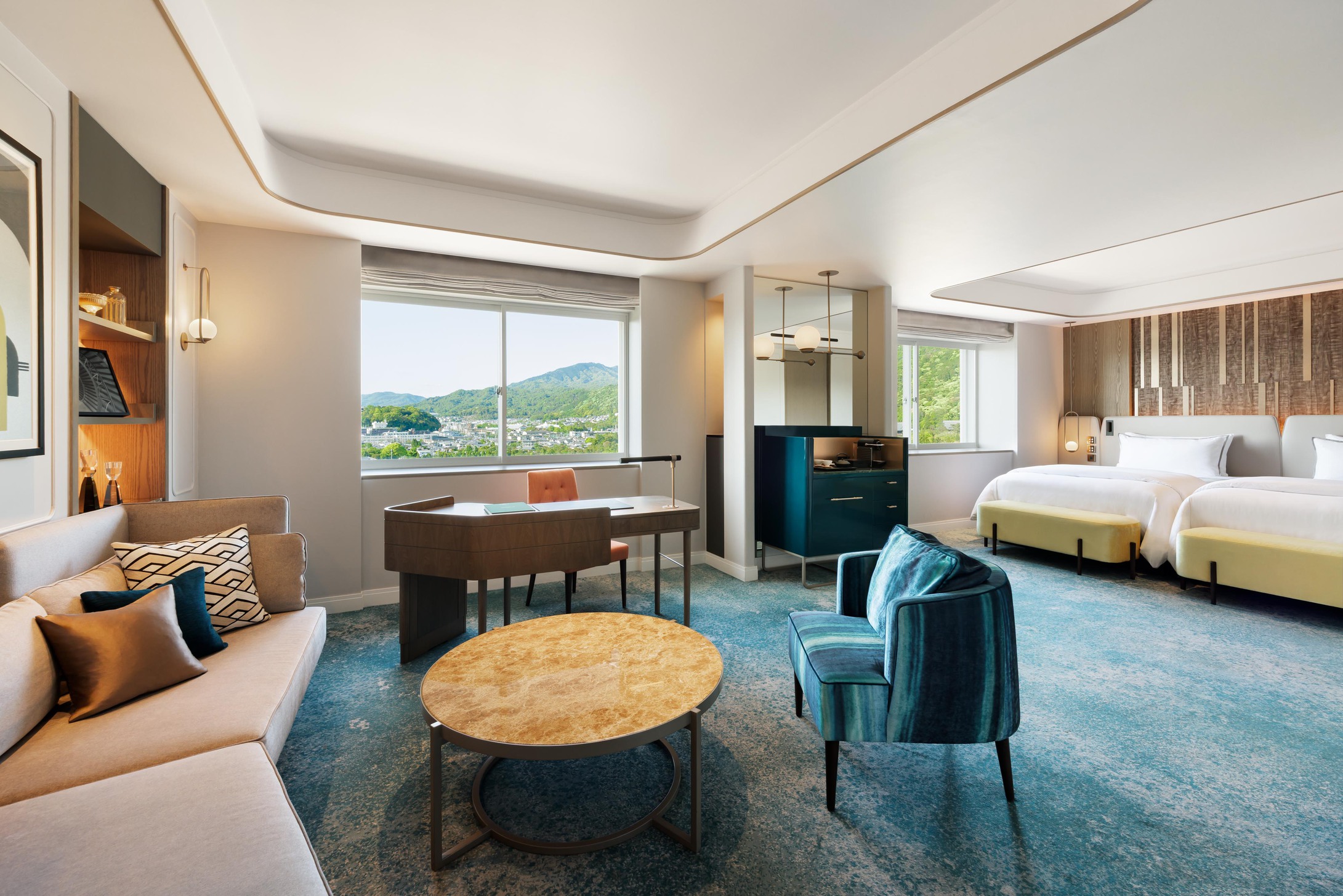 ジュニアスイート平安京ビュー2ダブルベッド