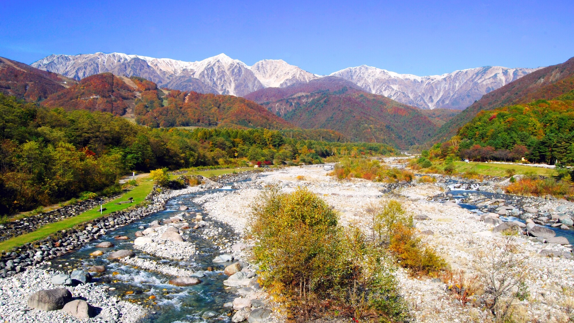 ■白馬村松川三段紅葉（秋）