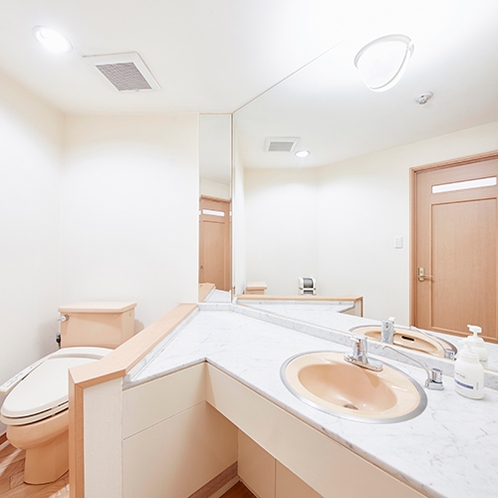 【本館】客室洗面・トイレ：洗面スペースとトイレが連結したタイプです。