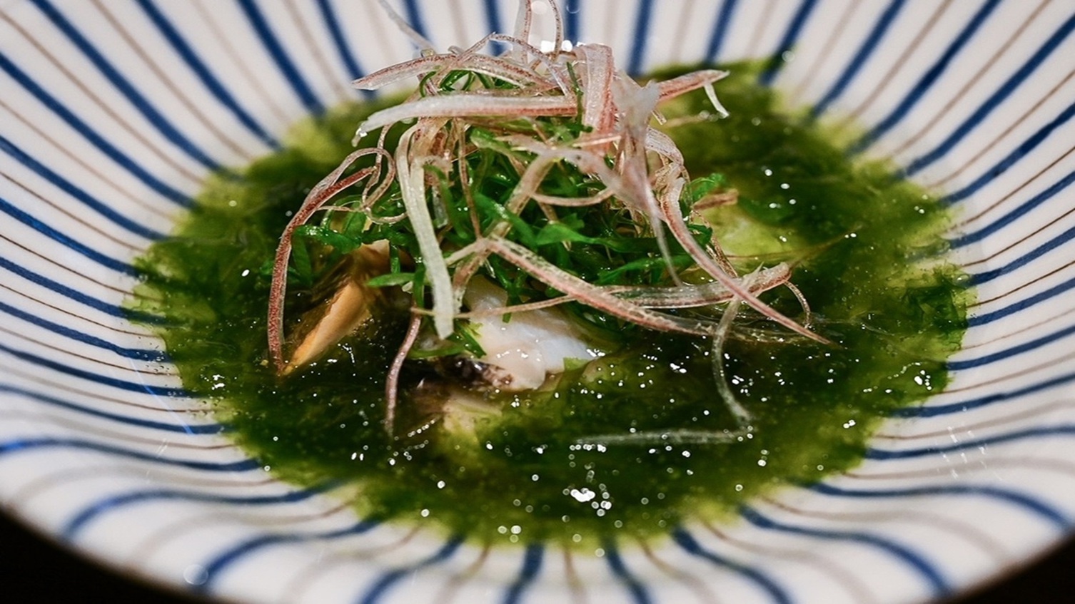 鮑あおさ餡かけ