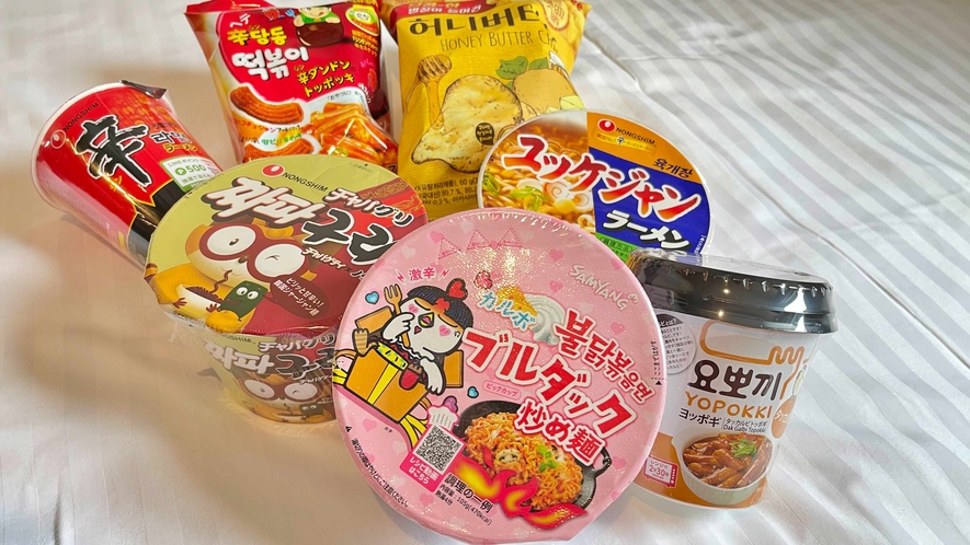【渡韓ごっこプラン】お部屋に韓国カップラーメン、トッポギ、韓国のお菓子付。