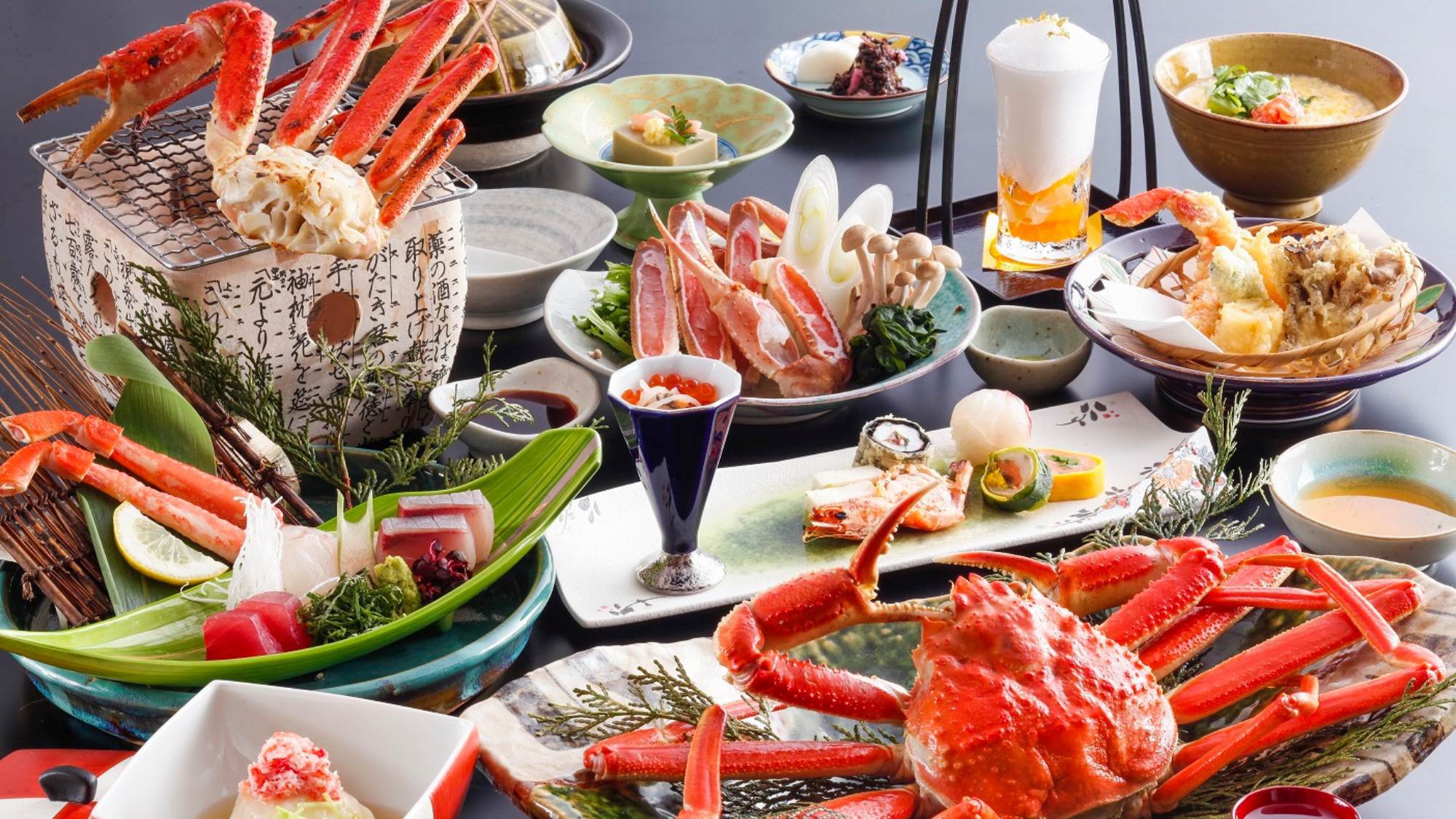 【さき楽60】早めのご予約で蟹フルコース2000円OFF！茹で刺し天婦羅すき鍋全8品かに料理〇2食付