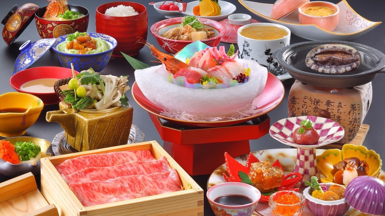 【秋季◆山形牛温泉蒸し＆鮑】日頃のご褒美に！ちょっと贅沢■味覚食べ比べプラン