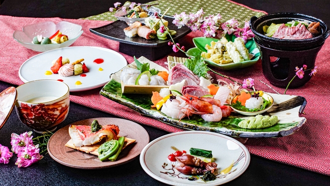 【スタンダード三楽園会席】旬の造り5種盛と和牛を堪能する季節の味覚プラン