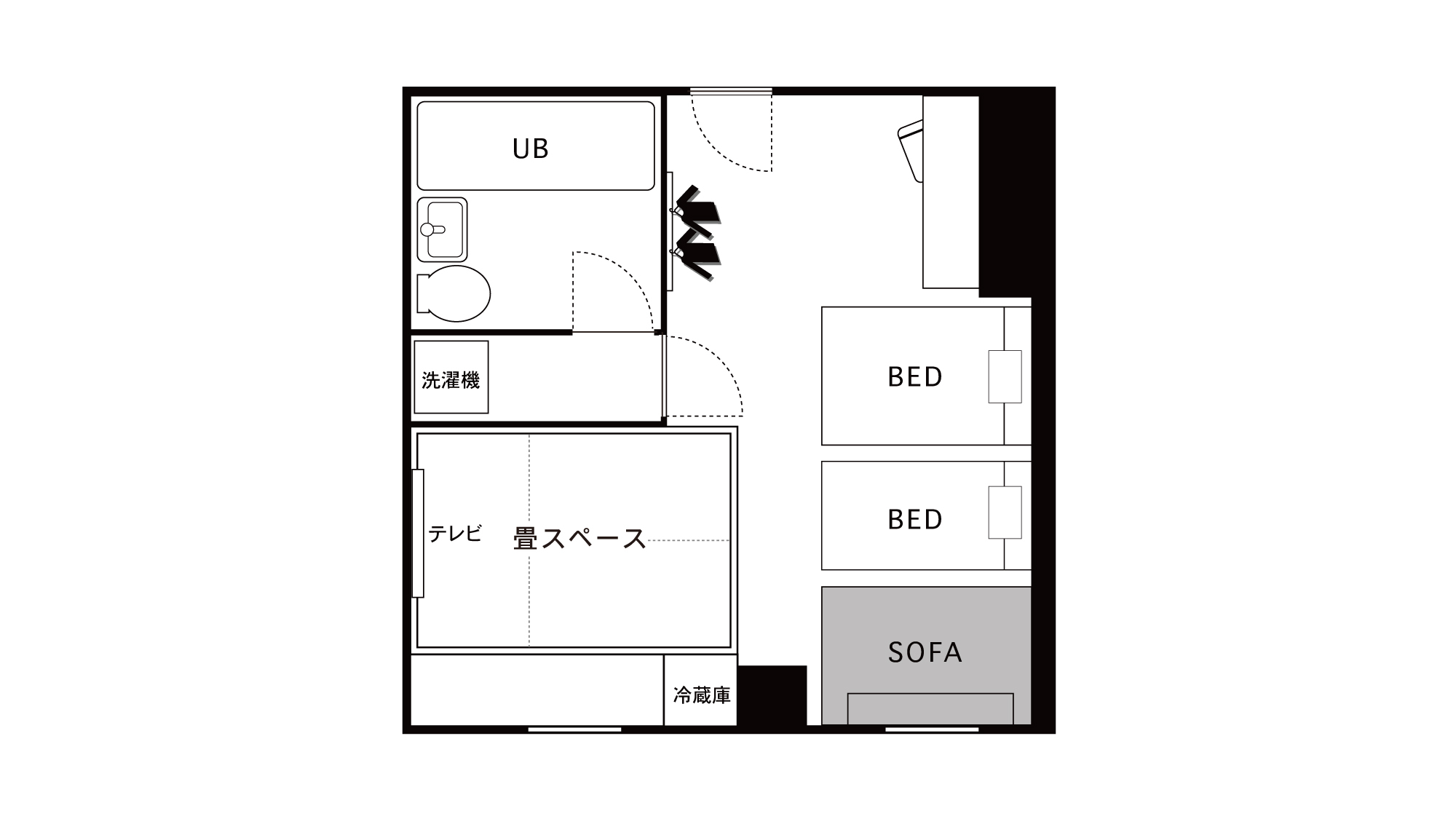 和洋コンフォートルーム 2ベッド+ソファ