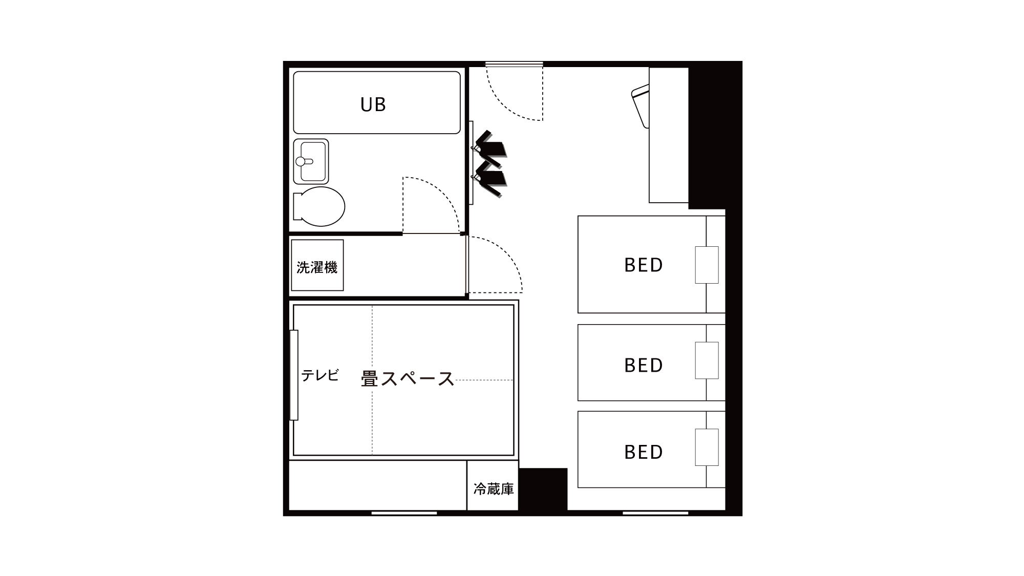 和洋コンフォートルーム　３ベッド