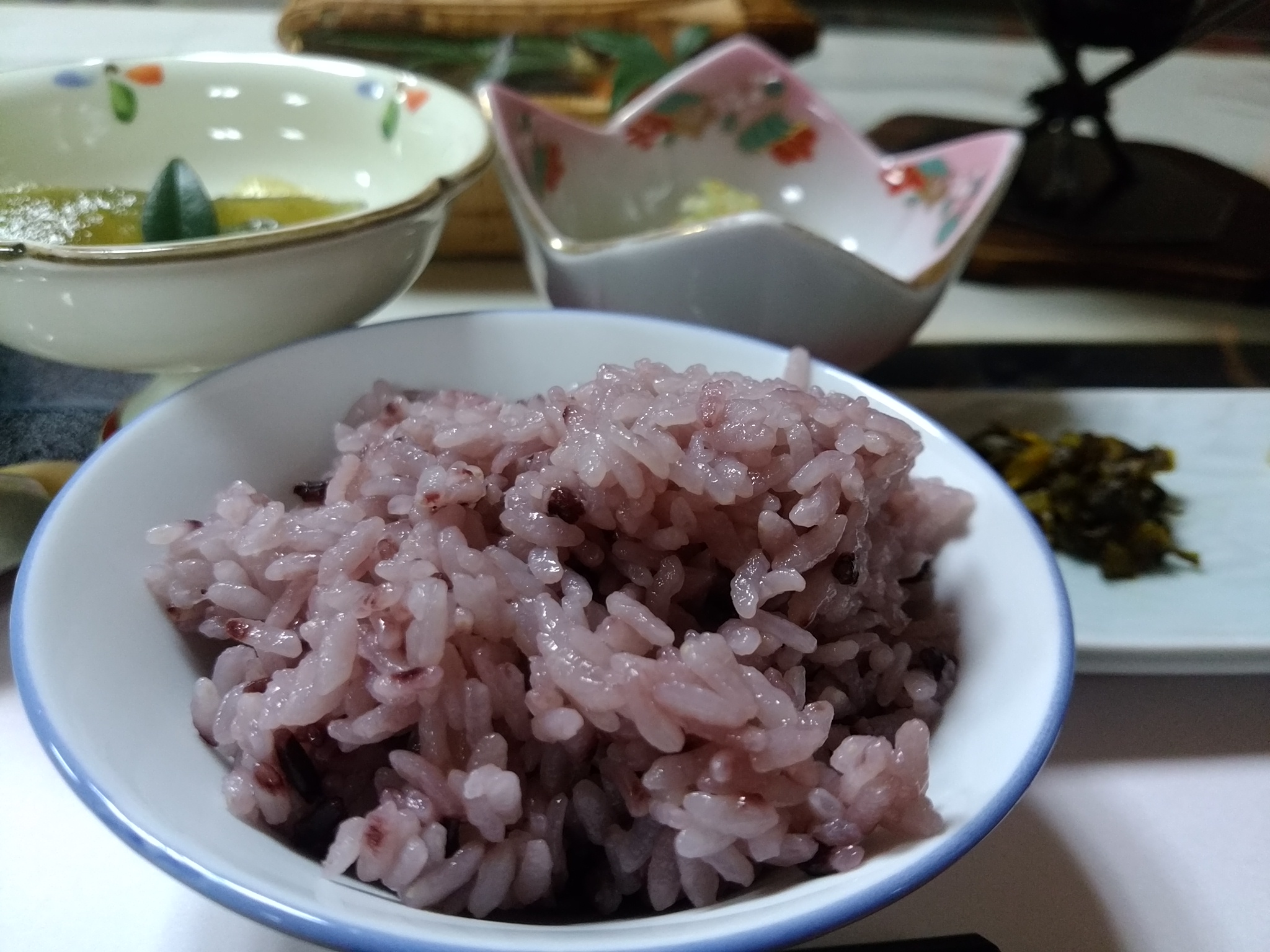 【ご夕食】古代黒米ご飯