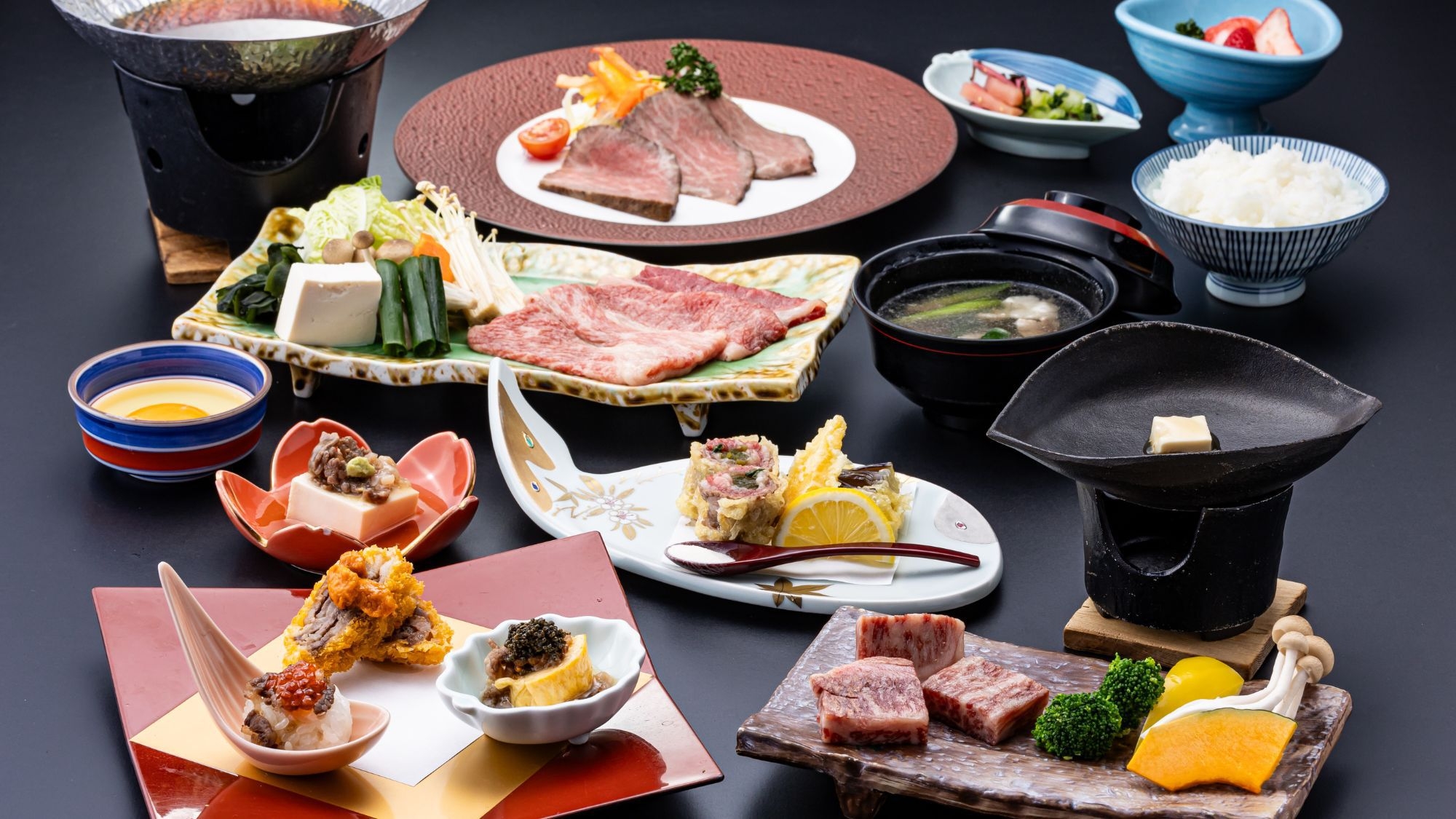 【料理長渾身の特選会席】肉割烹 先出から締めまで千屋牛づくしで至福のひと時を【夕朝食付】