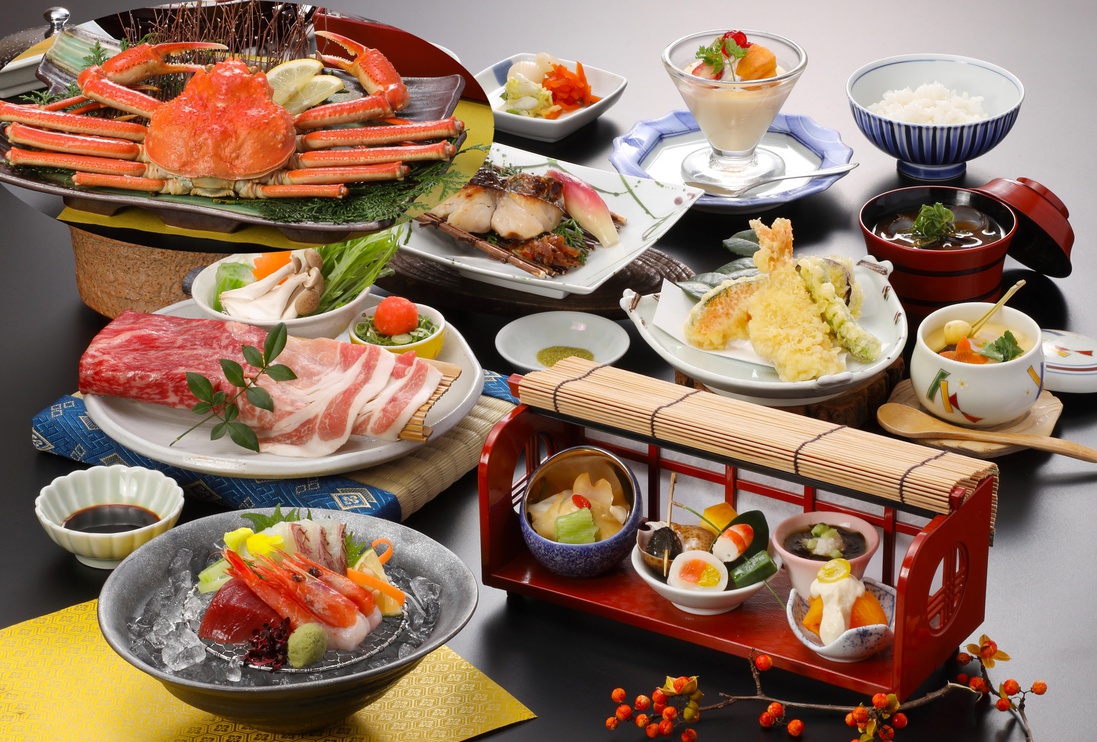 ◆冬Ｐ◆山陰の旬の恵み 茹で蟹姿一枚と冬の味覚をたっぷり楽しめる和会席『冬の彩り会席』