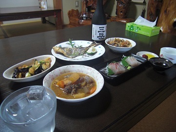 屋久島近海の魚介類を使った家庭料理
