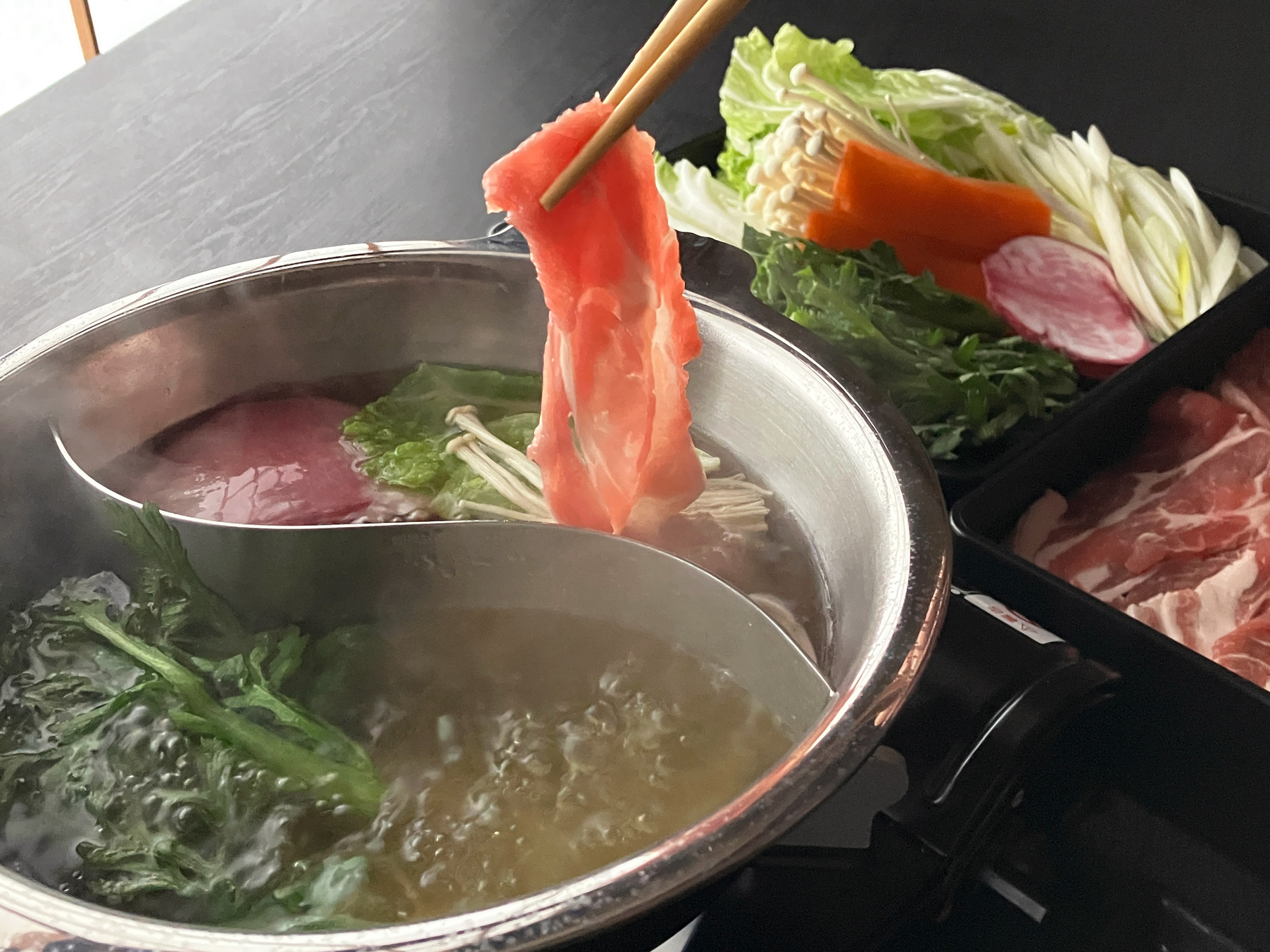 【和豚もち豚しゃぶしゃぶコース】和と欧の饗宴　１泊２食