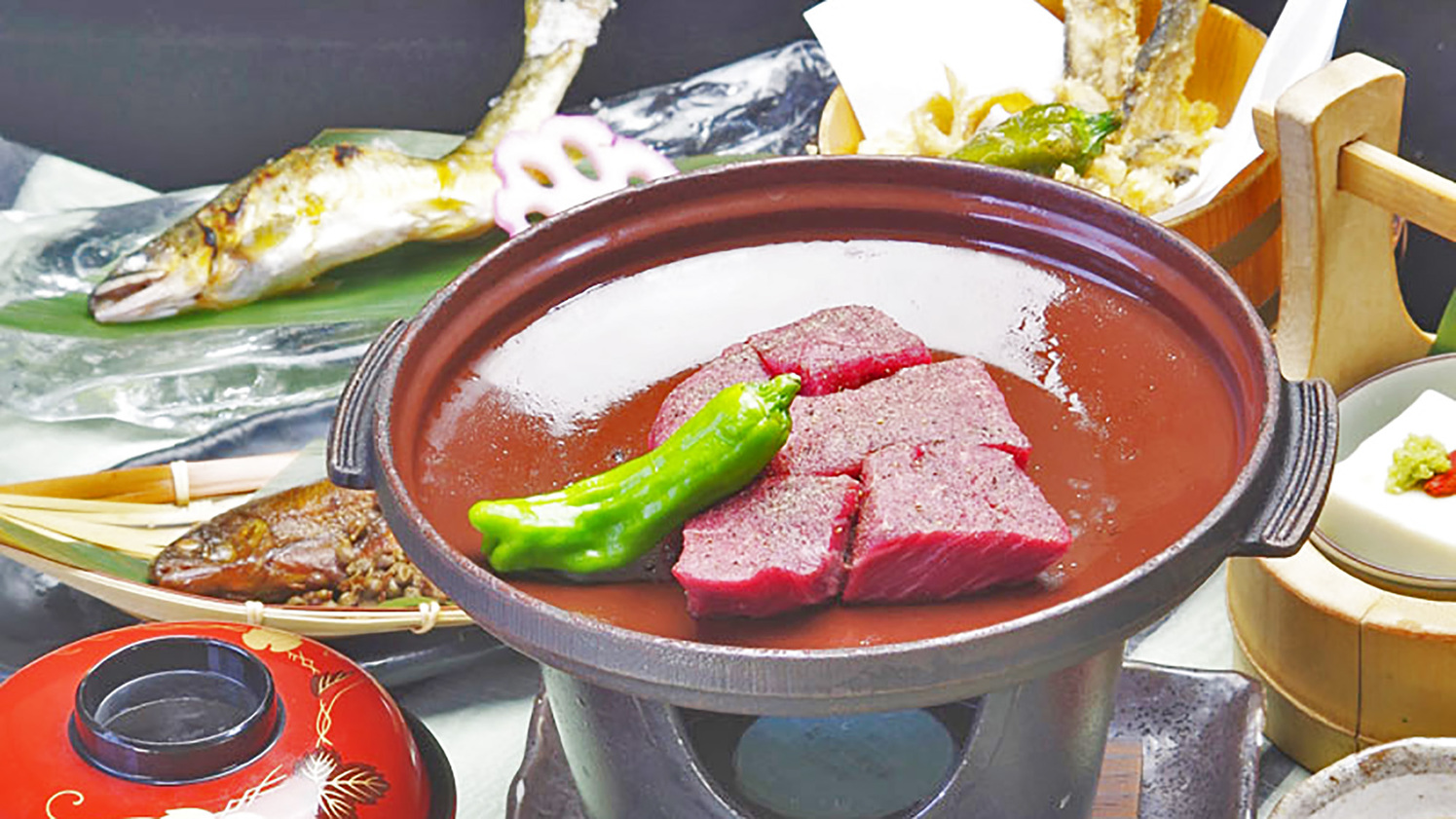 【期間限定】贅沢な組み合わせ〜天然鮎×和牛ステーキの季節コース