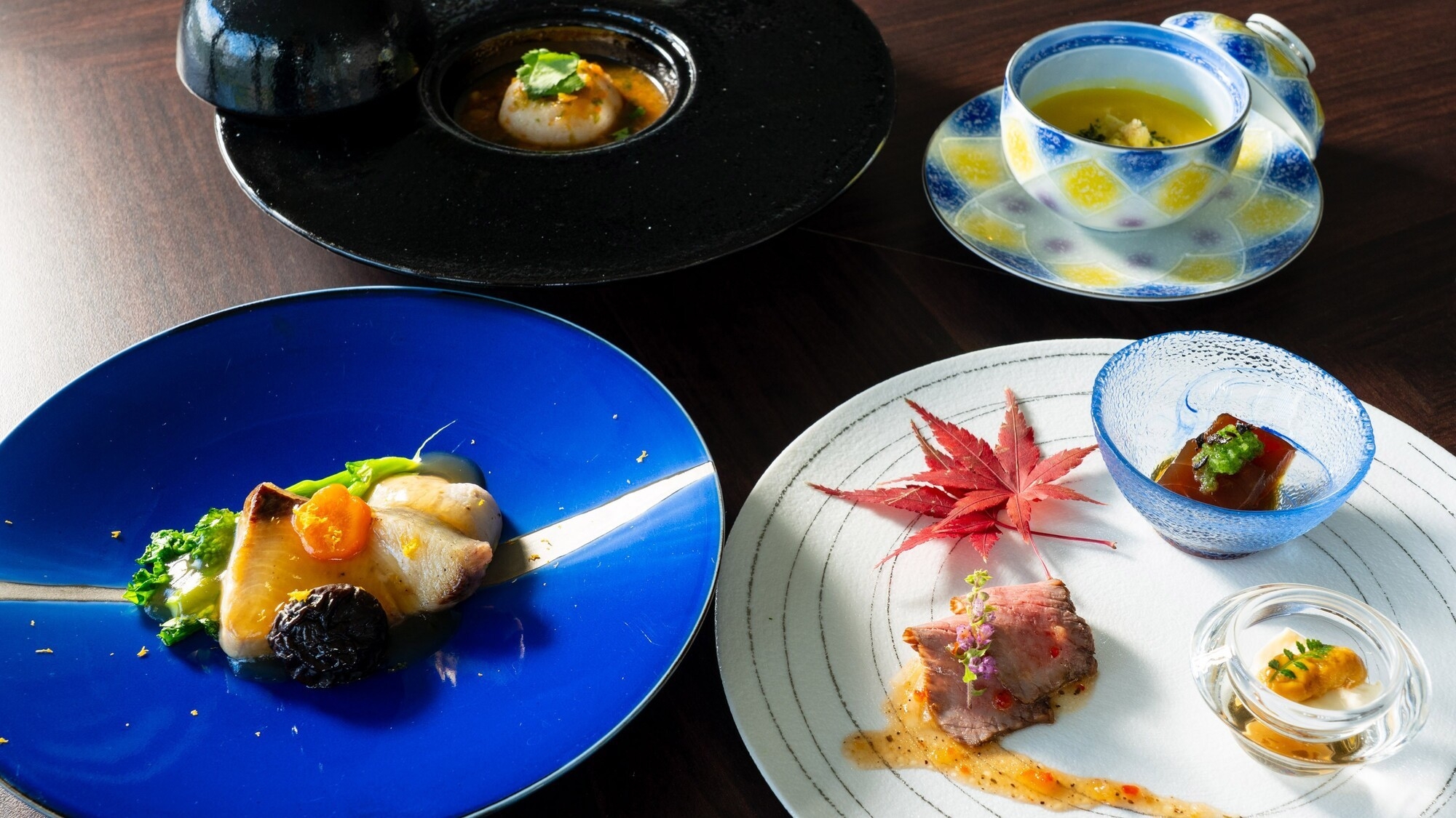 【鉄板焼豪華ディナー】厳選国産黒毛和牛を3種の塩で味わう翡翠コース付宿泊プラン