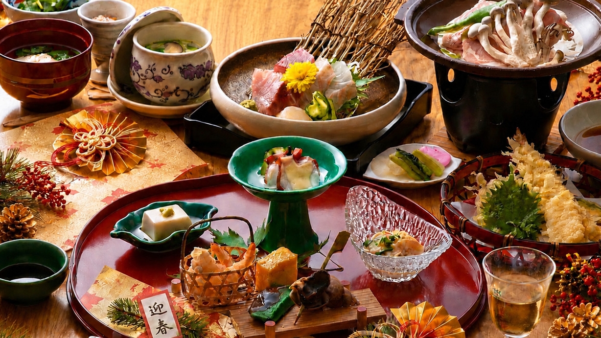 【年末年始特別プラン】一年の締めくくりと新年を温泉宿で〜冬の味覚を楽しむ特別懐石〜