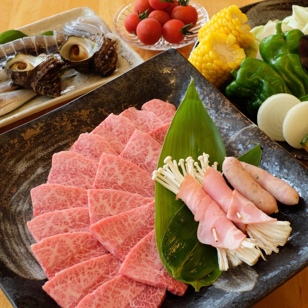 楽しみにしてた七輪で焼くジューシーなバーベキュー【黒毛和牛】7月中旬まではホタル観賞も