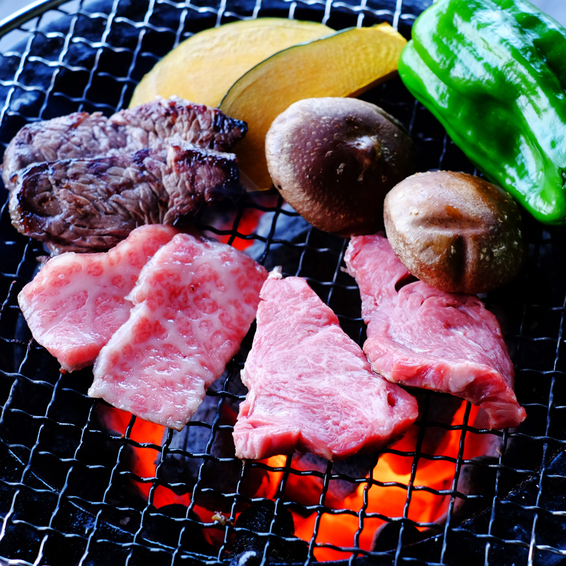 楽しみにしてた七輪で焼くジューシーなバーベキュー【黒毛和牛】7月中旬まではホタル観賞も