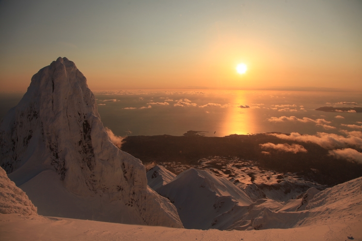 山頂からの夕陽