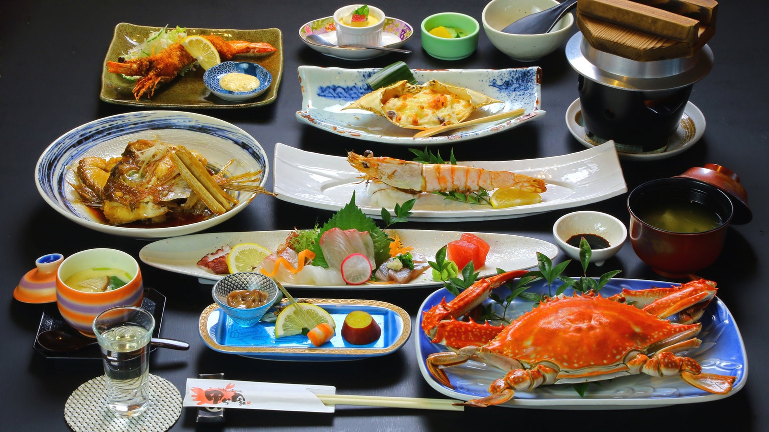【楽天スーパーSALE】5％OFF【渡り蟹会席】名物「渡り蟹」＆「大海老」料理で甲ら家を満喫しよう