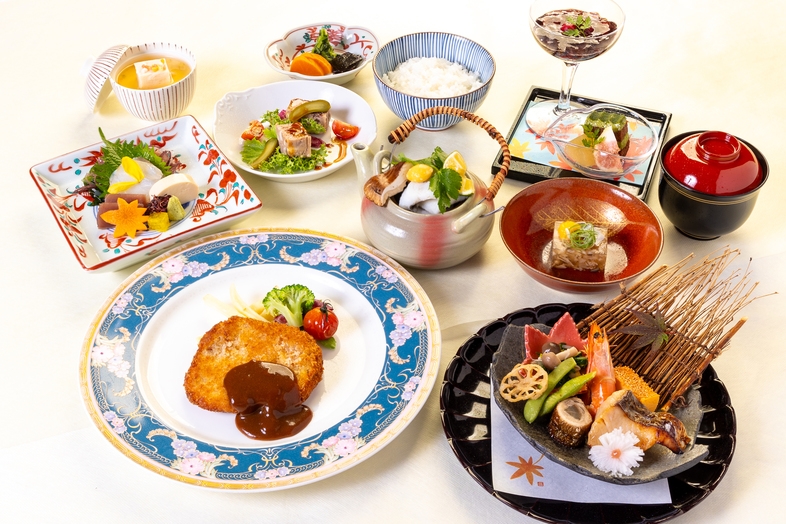 和洋折衷会席ディナー＆日替わり朝食（奇数日は和朝食、偶数日は洋定食でご用意）2食付プラン♪