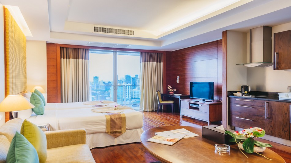 スタジオパークビュールーム シングルベッド2台