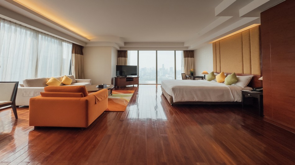 スタジオデラックスコーナールームキングベッド1台