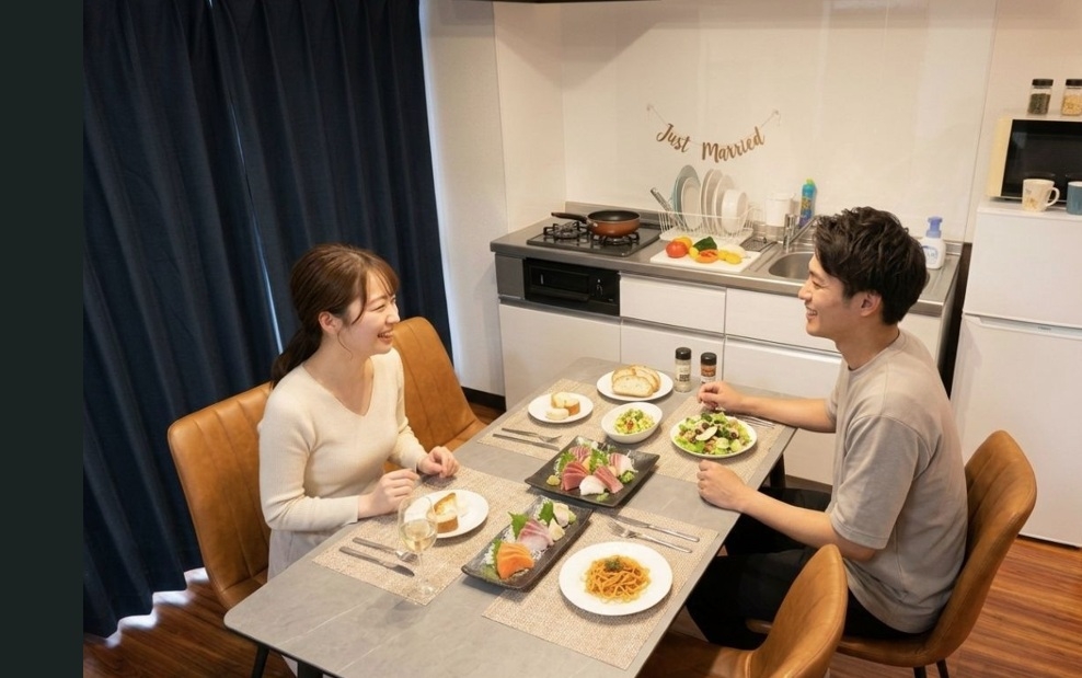 【カップルプラン】キッチン付・2人で手料理を楽しめるお部屋