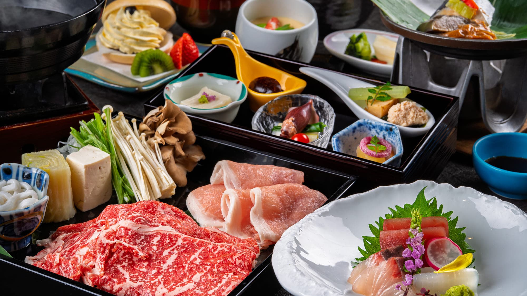 【群馬の恵み上州牛と上州麦豚しゃぶしゃぶ】