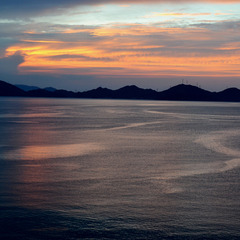 小浜湾の夕焼け