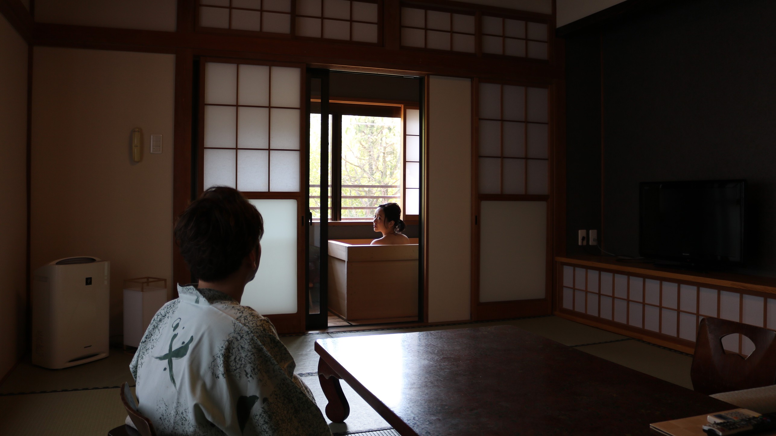 半露天風呂付客室１０畳+７畳　月影