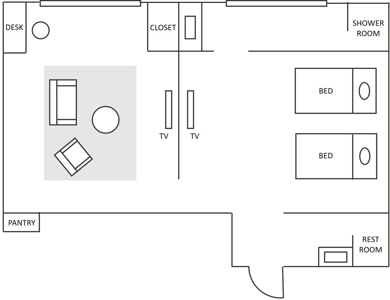 【黒華】シャワールーム付 古民家風和洋室　禁煙