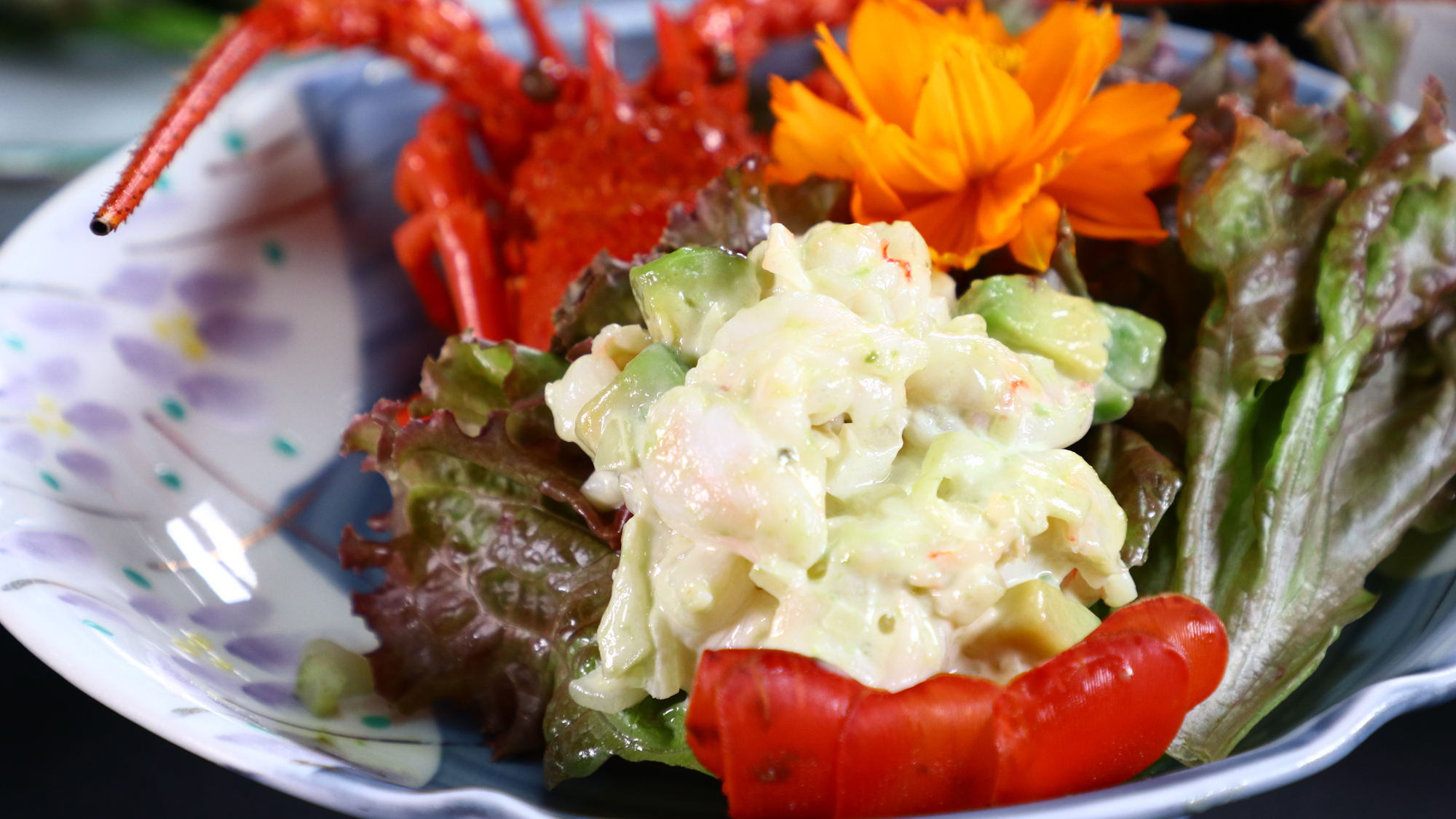 夕食一例◆伊勢海老サラダ