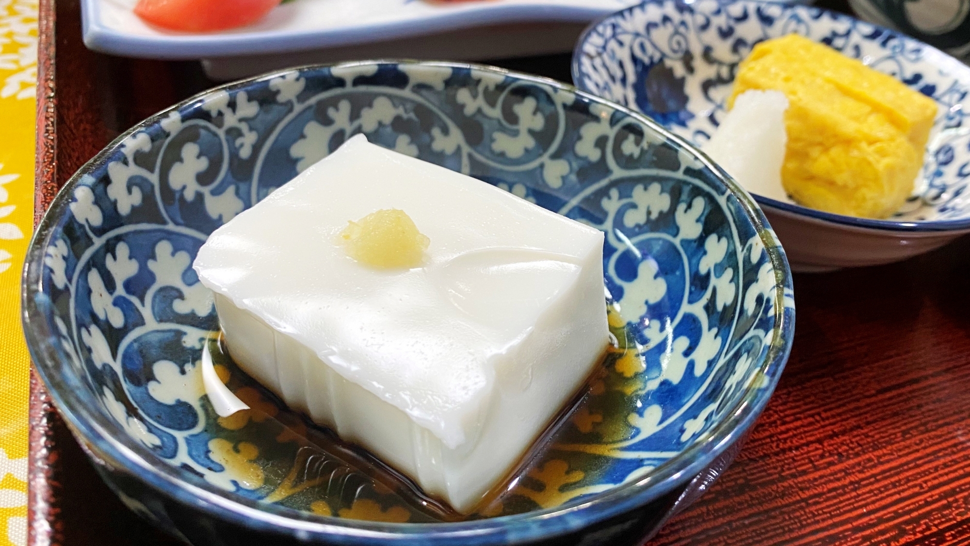 *【朝食一例】シンプルながら奥深い、自家製じーまみ豆腐です♪