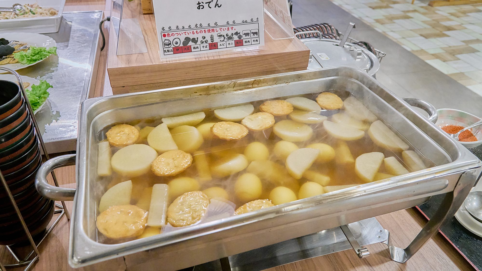 【バイキング】朝から栄養たっぷりの朝食メニュー 。朝食料理一例