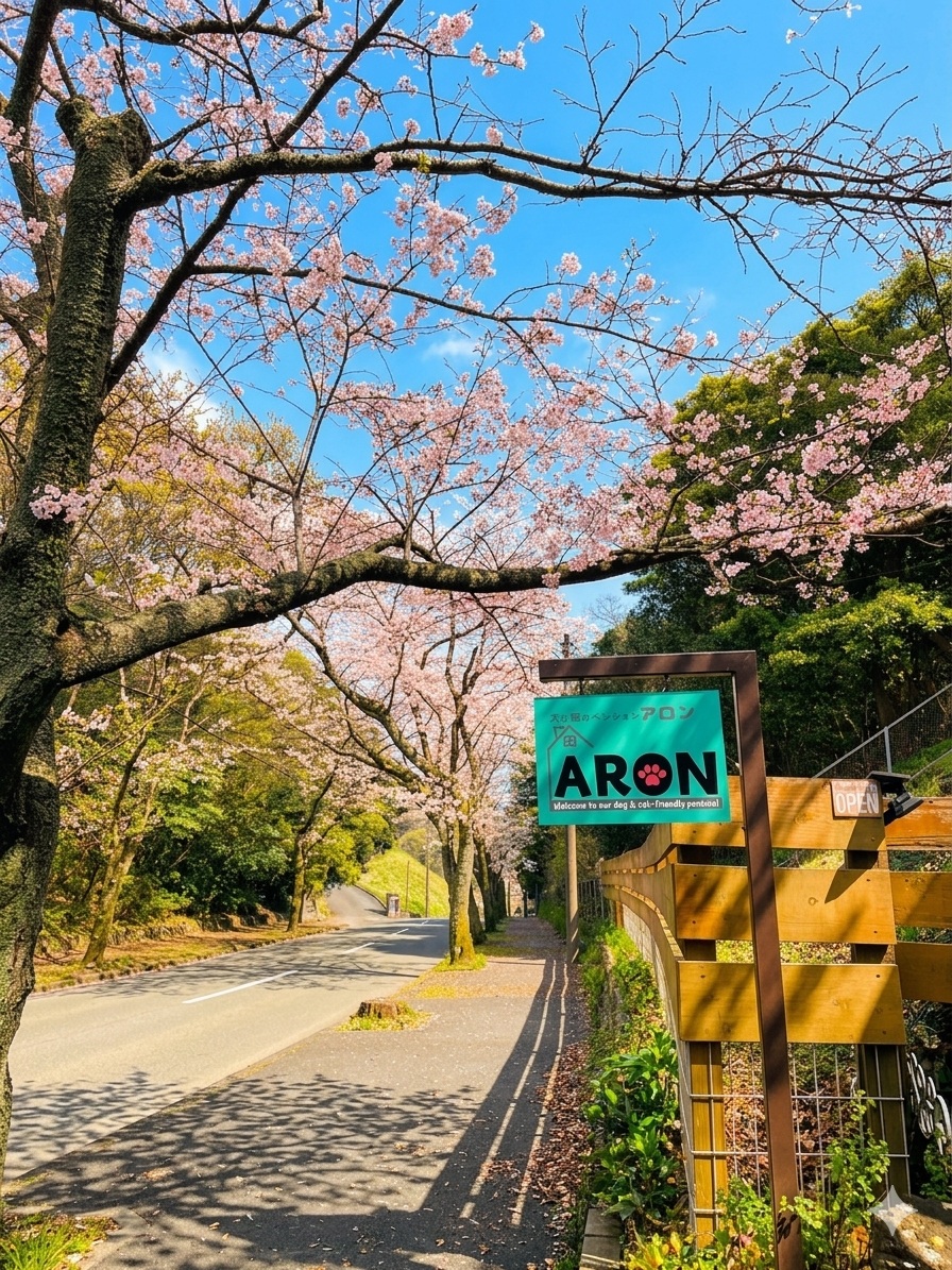 ペンションアロンの桜並木