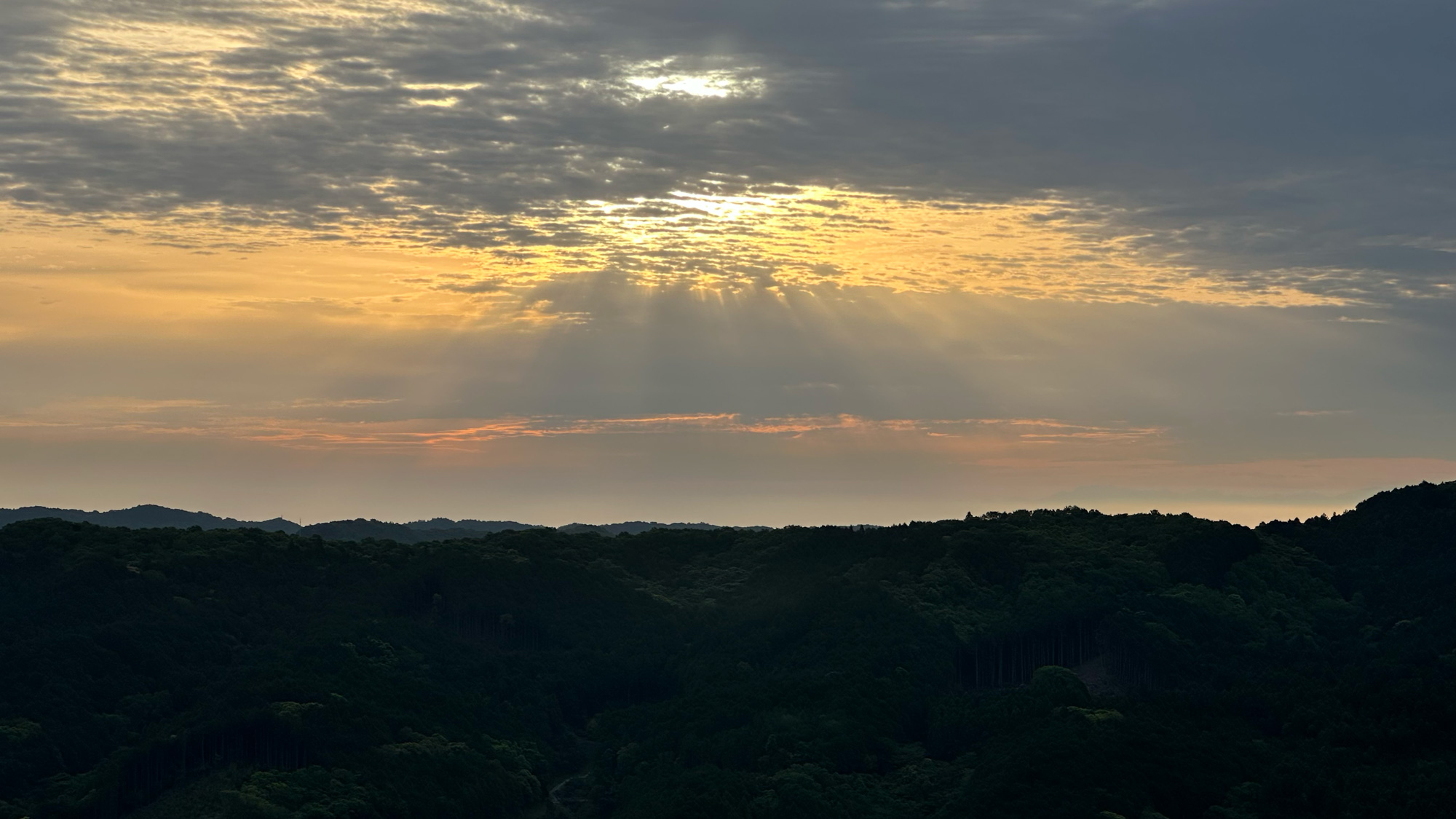 とある日の当館から見える朝日