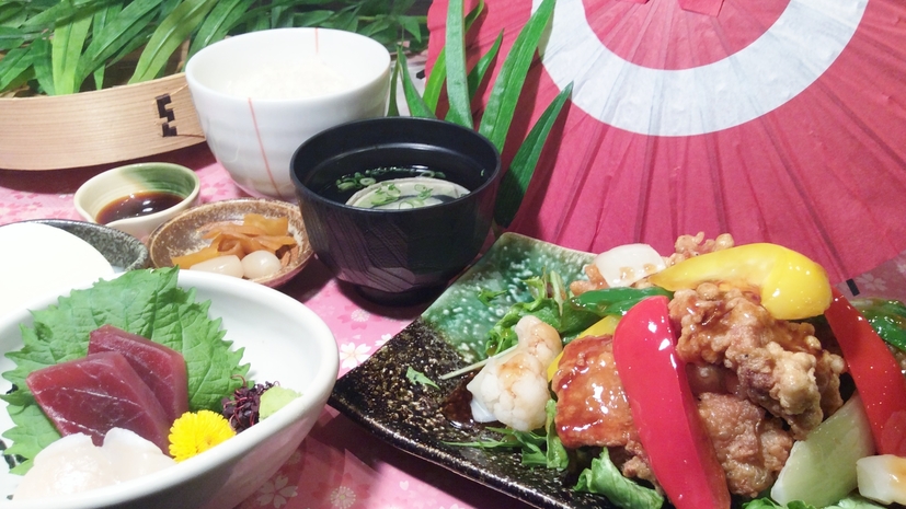 【夕食付き】『選べるお手軽定食』・ワンドリンク付き