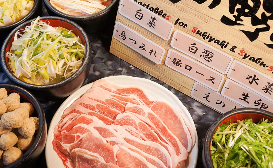 【万博】豚しゃぶ鍋＆紅ズワイ蟹食べ放題!! ハーフビュッフェ＆90分飲み放題プラン♪