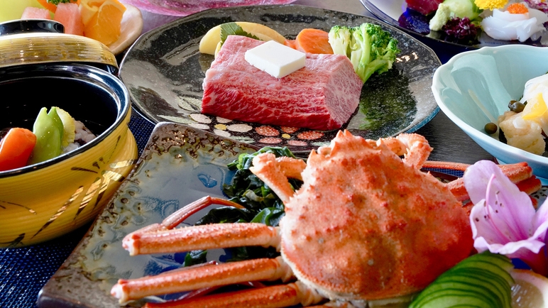 【タイムセール】【プレミアム】＜九州産の牛陶板焼き×蒸し蟹＞おいしさ凝縮！肉の旨みと蟹の甘みを堪能