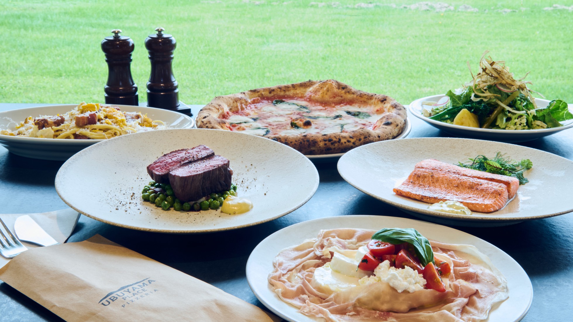 【UBUYAMA PLACE 夕食コース】＜2食付き＞夕食時の送迎付き！阿蘇を感じるコース料理で舌鼓